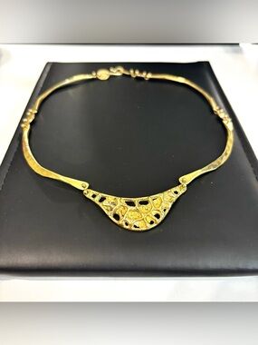 Designer Anne Dick Brutalist Modernist MCM 1970s Hammered Brass Choker